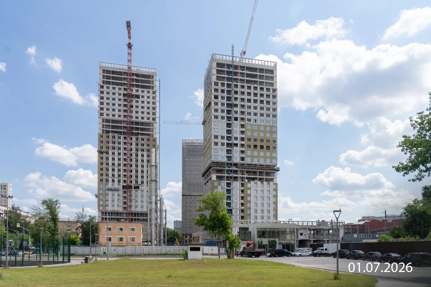 Ход строительства ЖК Сокольники (Sokolniki), август 2026 — кадр 3 из 7
