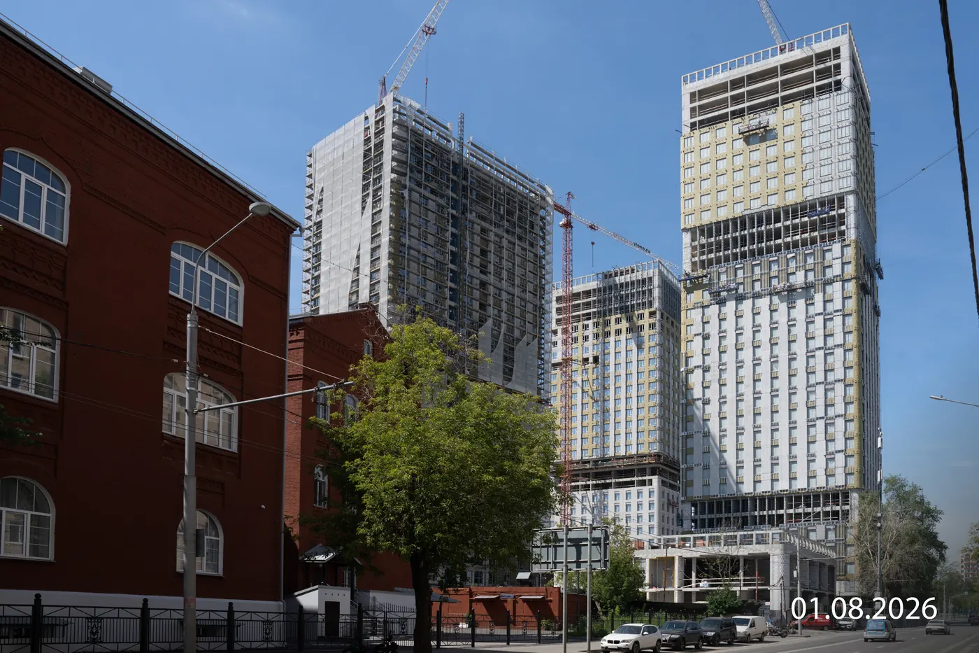 Ход строительства ЖК Сокольники (Sokolniki), август 2026 — кадр 4 из 7